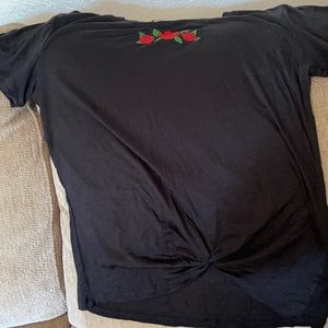 Black with roses shirt